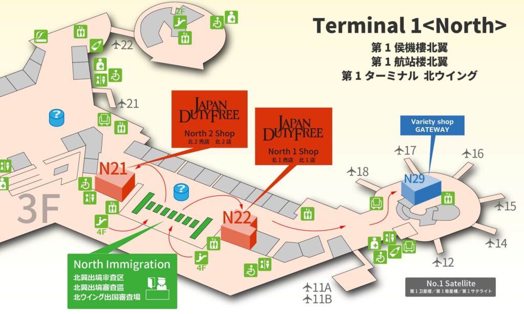JAPAN DUTY FREE MAP