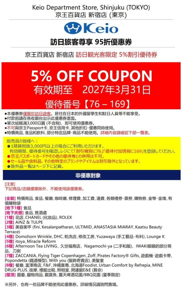 keio coupon