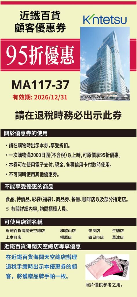 近鐵百貨優惠券